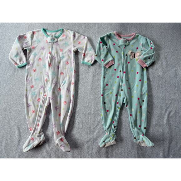 12 Month Fleece Footed Sleepers - Picture 2 of 5